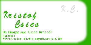 kristof csics business card