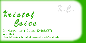 kristof csics business card